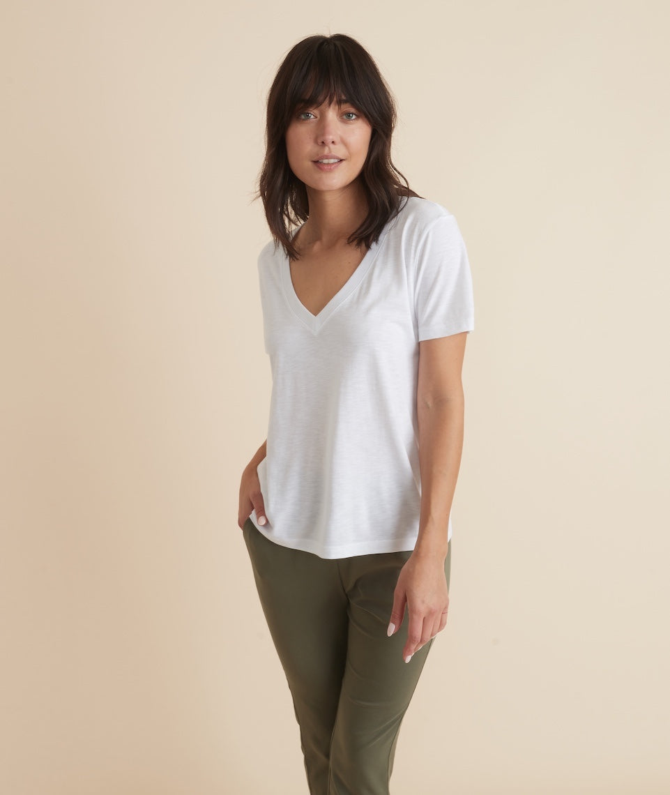 Boyfriend V-Neck in White