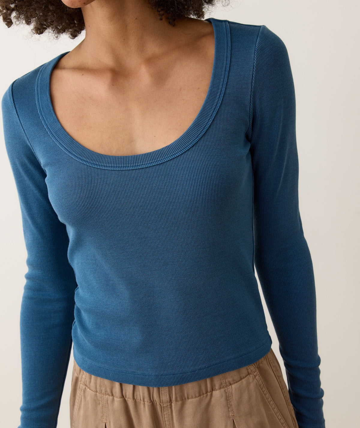 Lexi Rib Sun-In Long Sleeve Scoop Tee