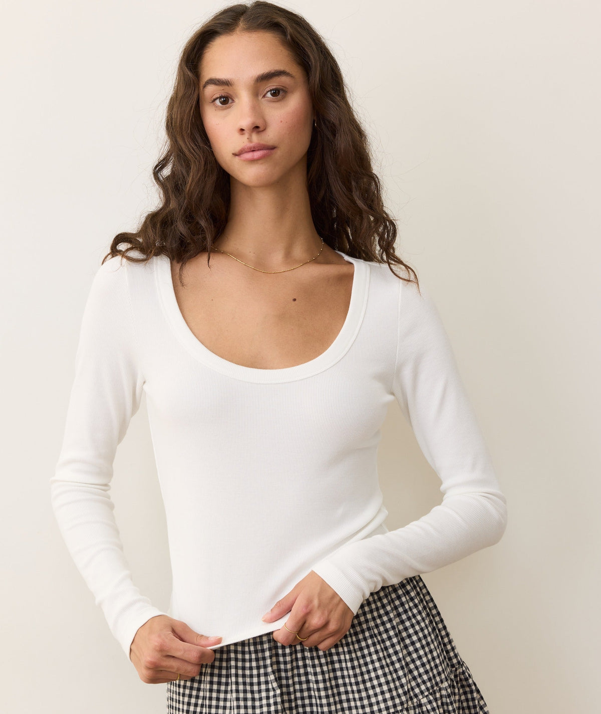 Lexi Rib Sun-In Long Sleeve Scoop Tee