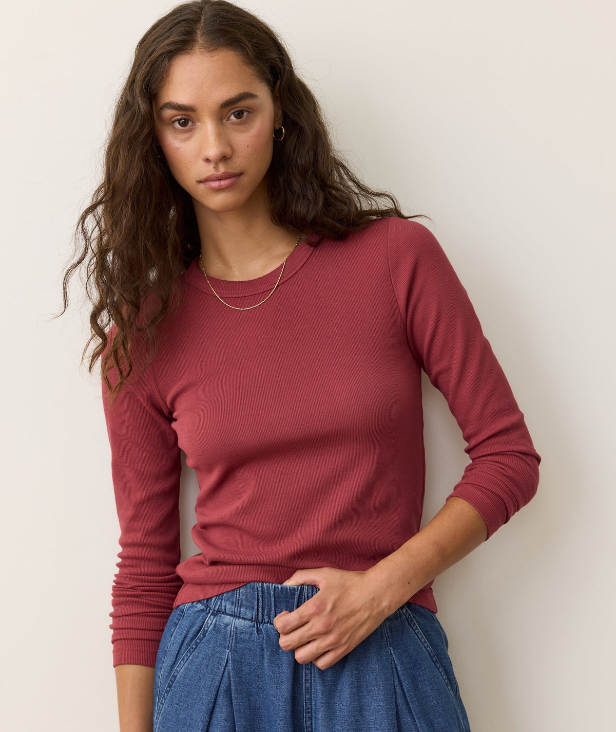 Lexi Rib Sun-In Long Sleeve Crew Tee