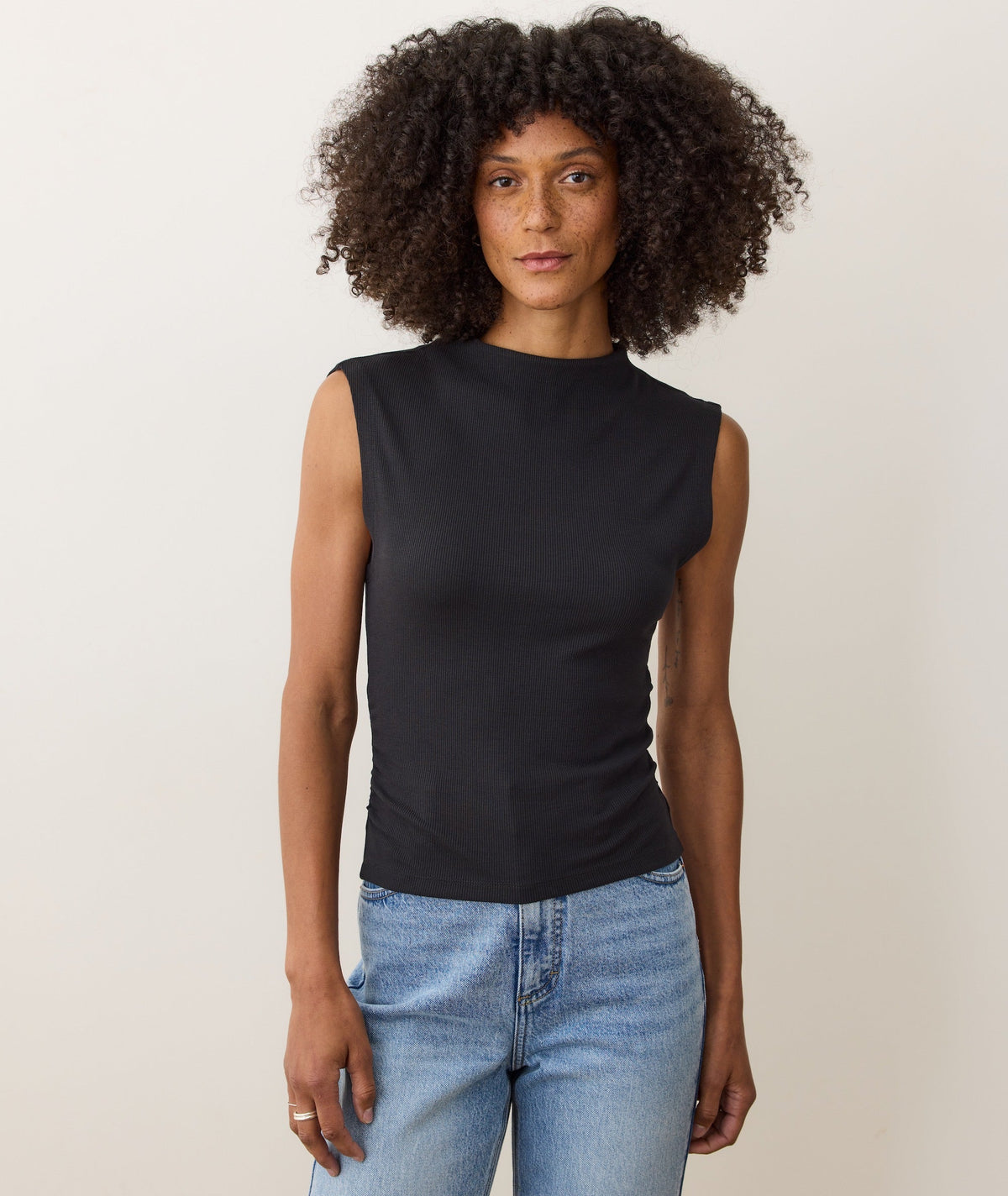 Lexi Rib Sun-In Mockneck Top