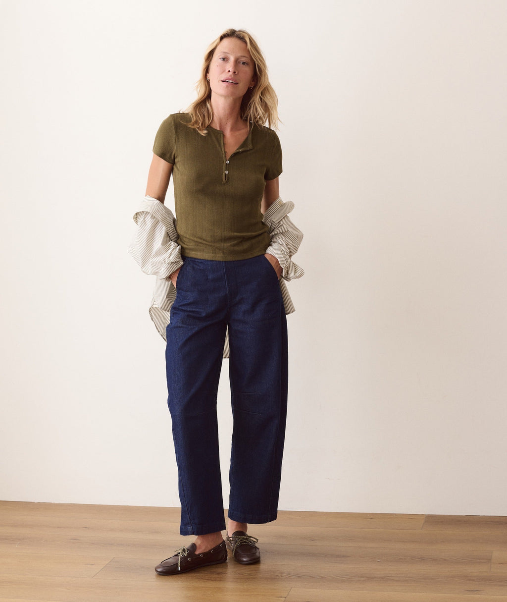 Lexi Pointelle Short Sleeve Henley