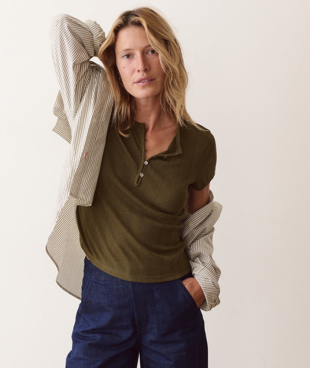 Lexi Pointelle Short Sleeve Henley