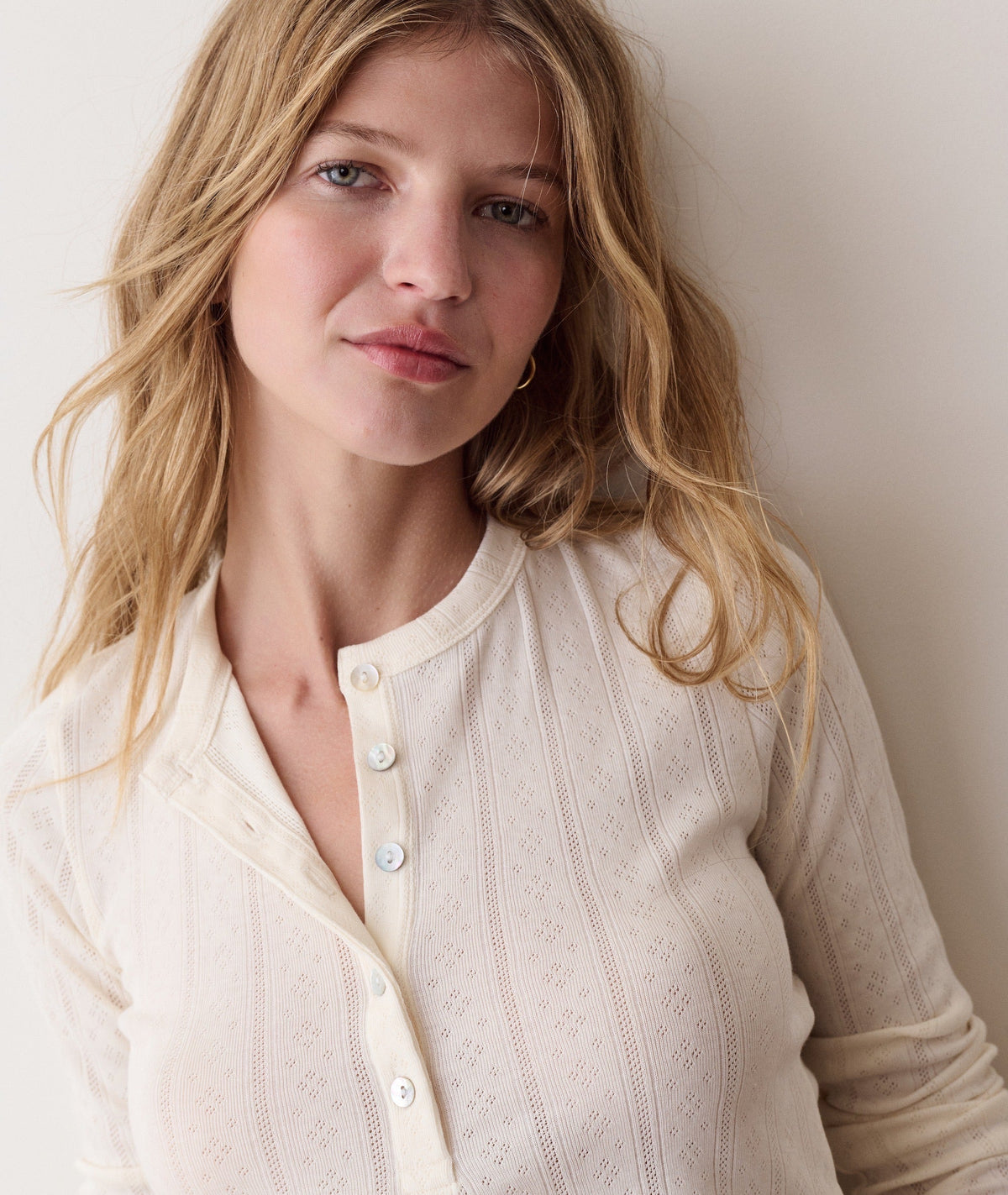 Lexi Pointelle Long Sleeve Henley