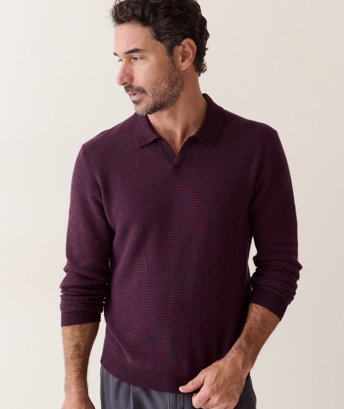 Liam Long Sleeve Sweater Polo