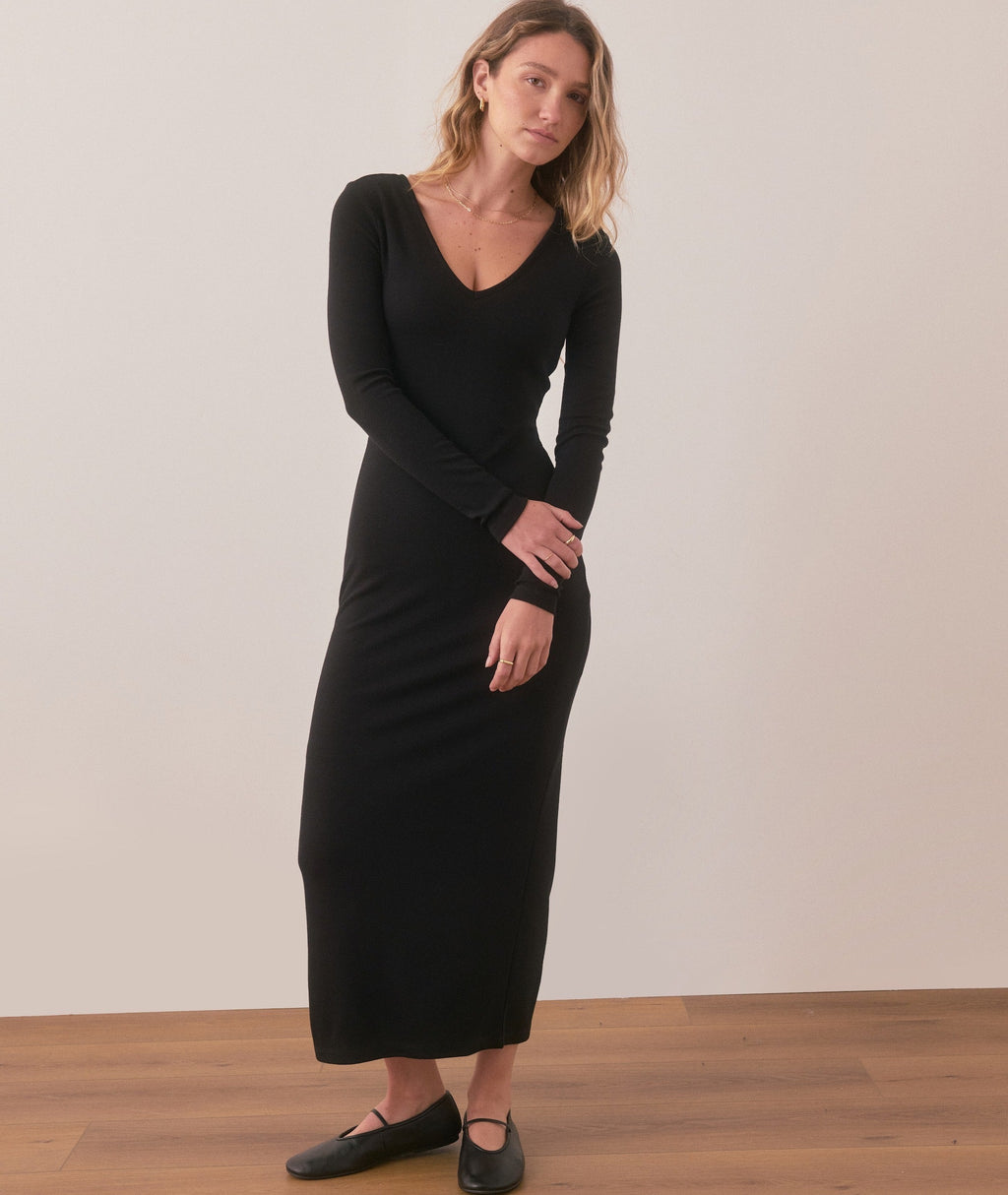 Lexi Rib V-Neck Maxi Dress