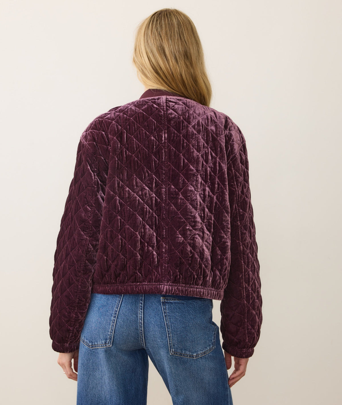 Anita Velvet Quilted Bomber