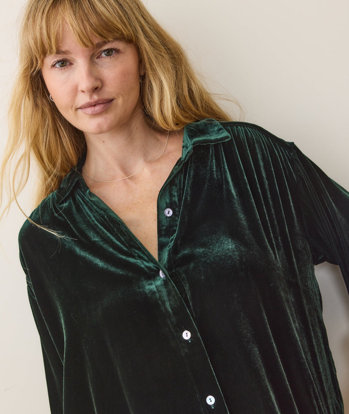 Bella Velvet Button Down