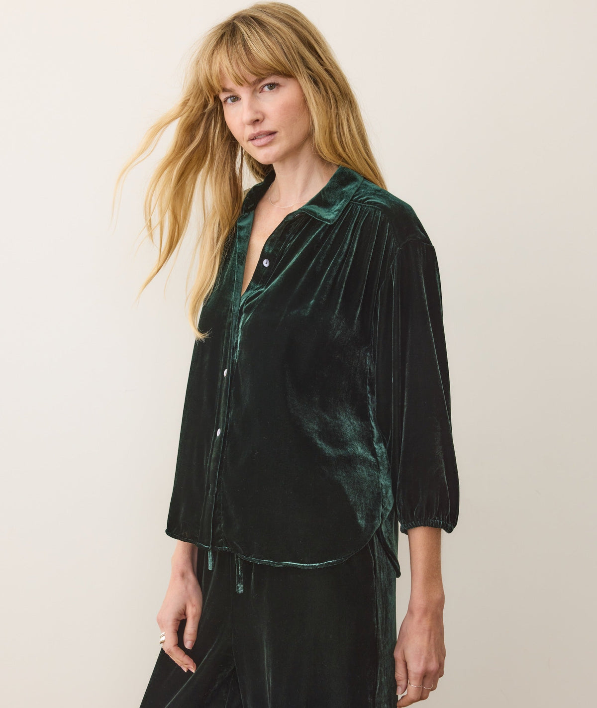 Bella Velvet Button Down