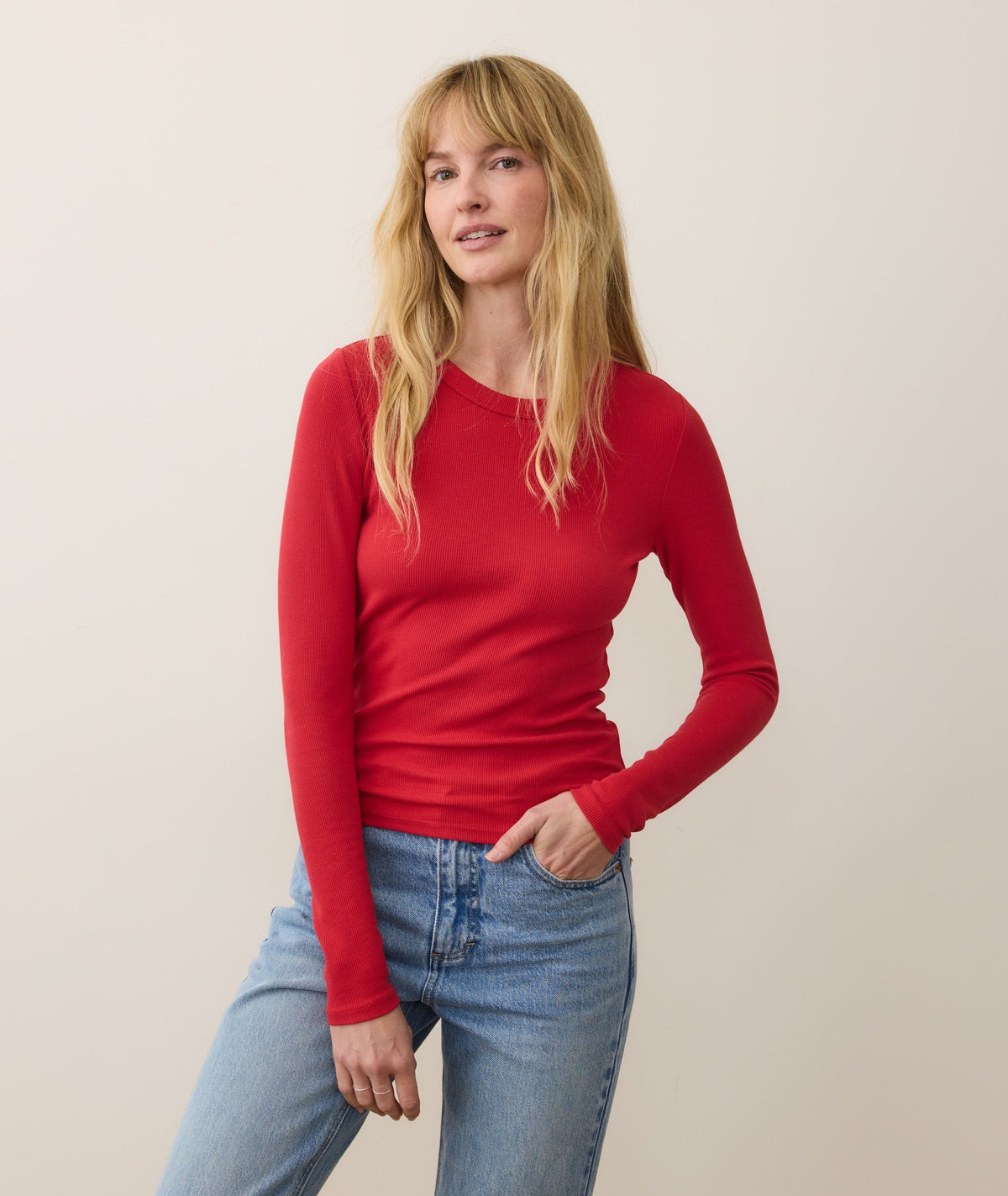 Lexi Rib Sun-In Long Sleeve Crew Tee