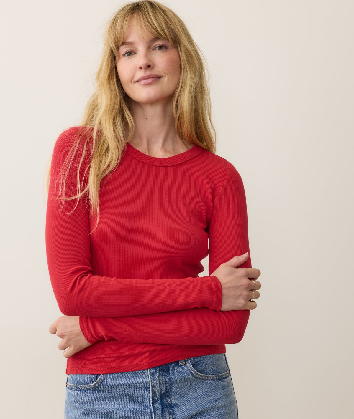 Lexi Rib Sun-In Long Sleeve Crew Tee