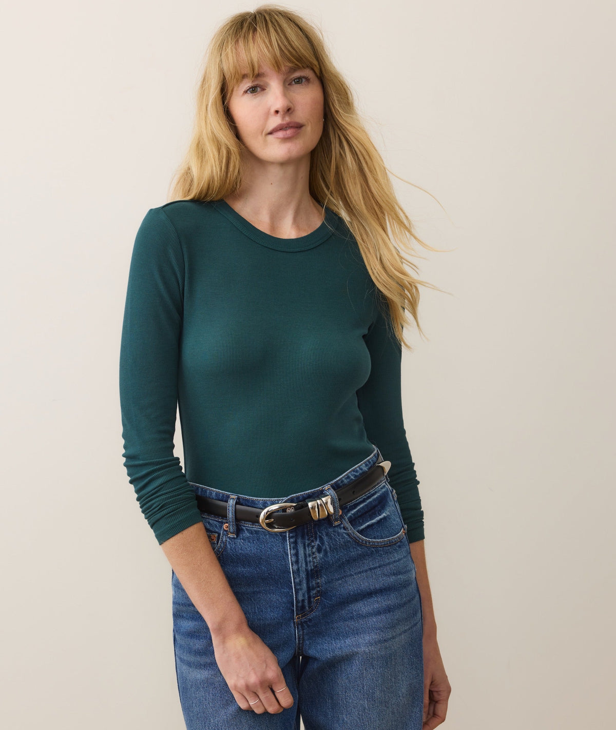 Lexi Rib Sun-In Long Sleeve Crew Tee