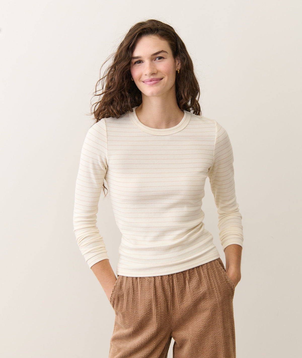 Lexi Rib Sun-In Long Sleeve Crew Tee