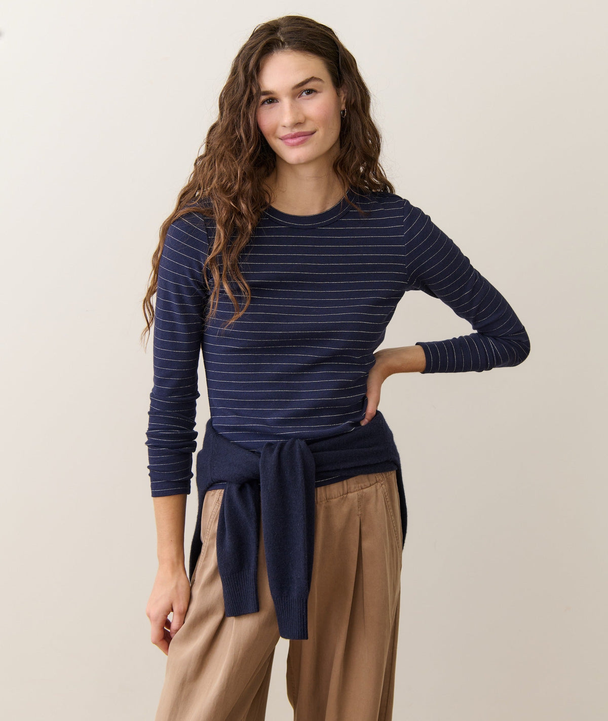 Lexi Rib Sun-In Long Sleeve Crew Tee