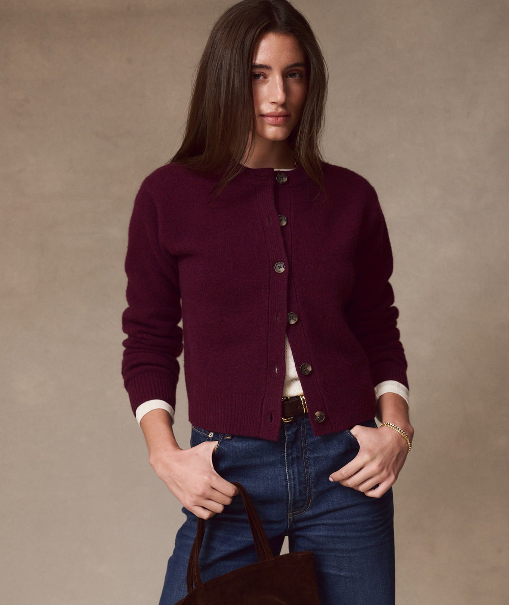 Coastal Merino Crewneck Cardigan