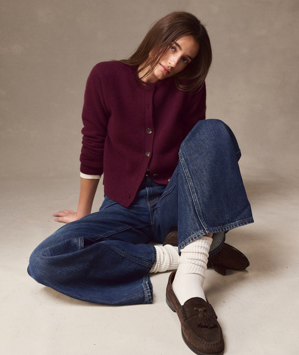 Coastal Merino Crewneck Cardigan