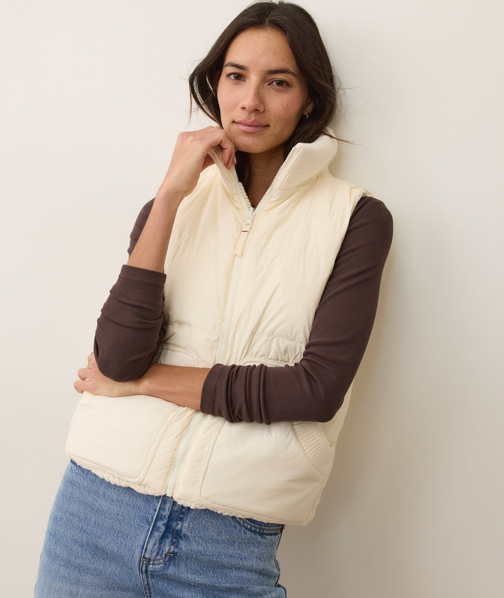 Alba Cable Knit Reversible Puffer Vest