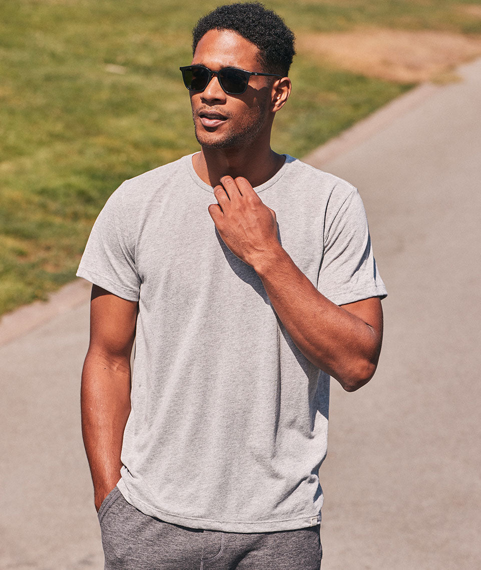 Men's Re-Spun Signature Crew in Light Heather Grey
