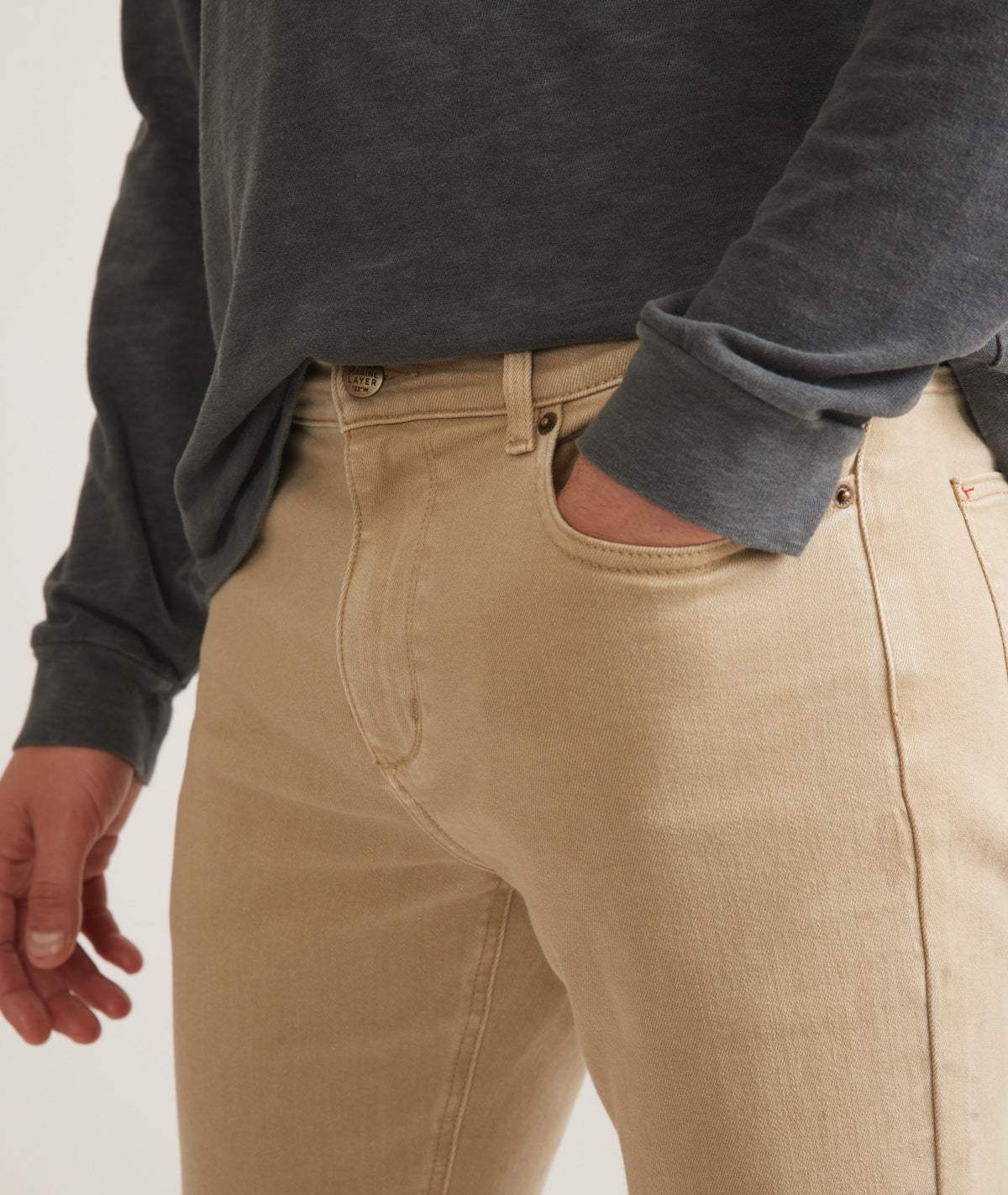 5 Pocket Slim Straight Twill Pant