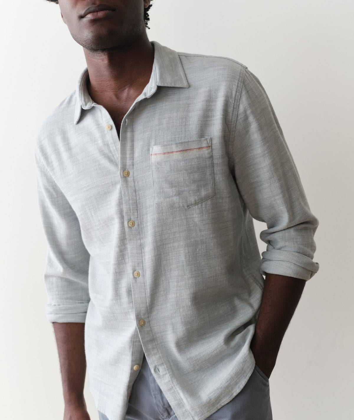 Stretch Selvage Long Sleeve Shirt