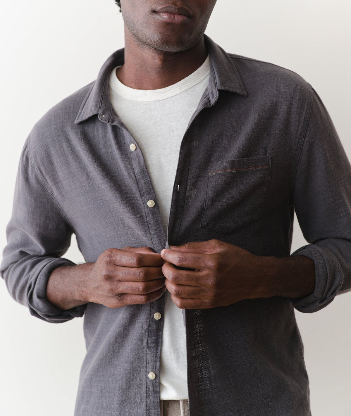Stretch Selvage Long Sleeve Shirt