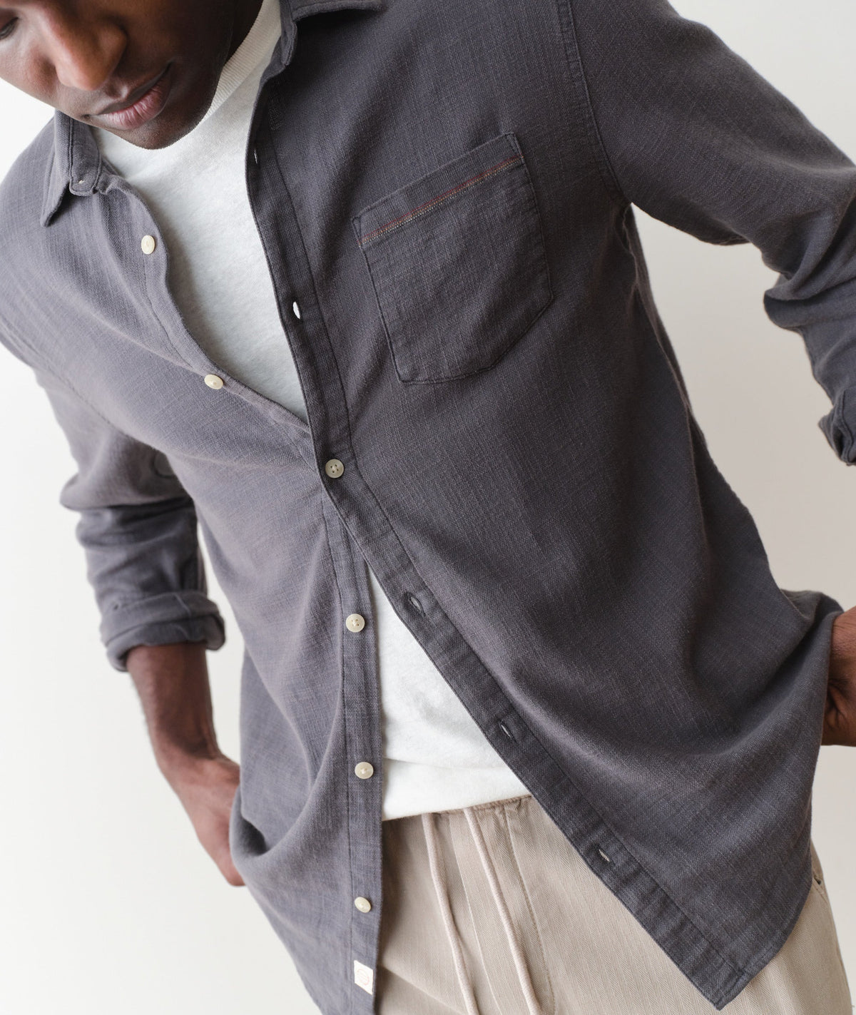 Stretch Selvage Long Sleeve Shirt