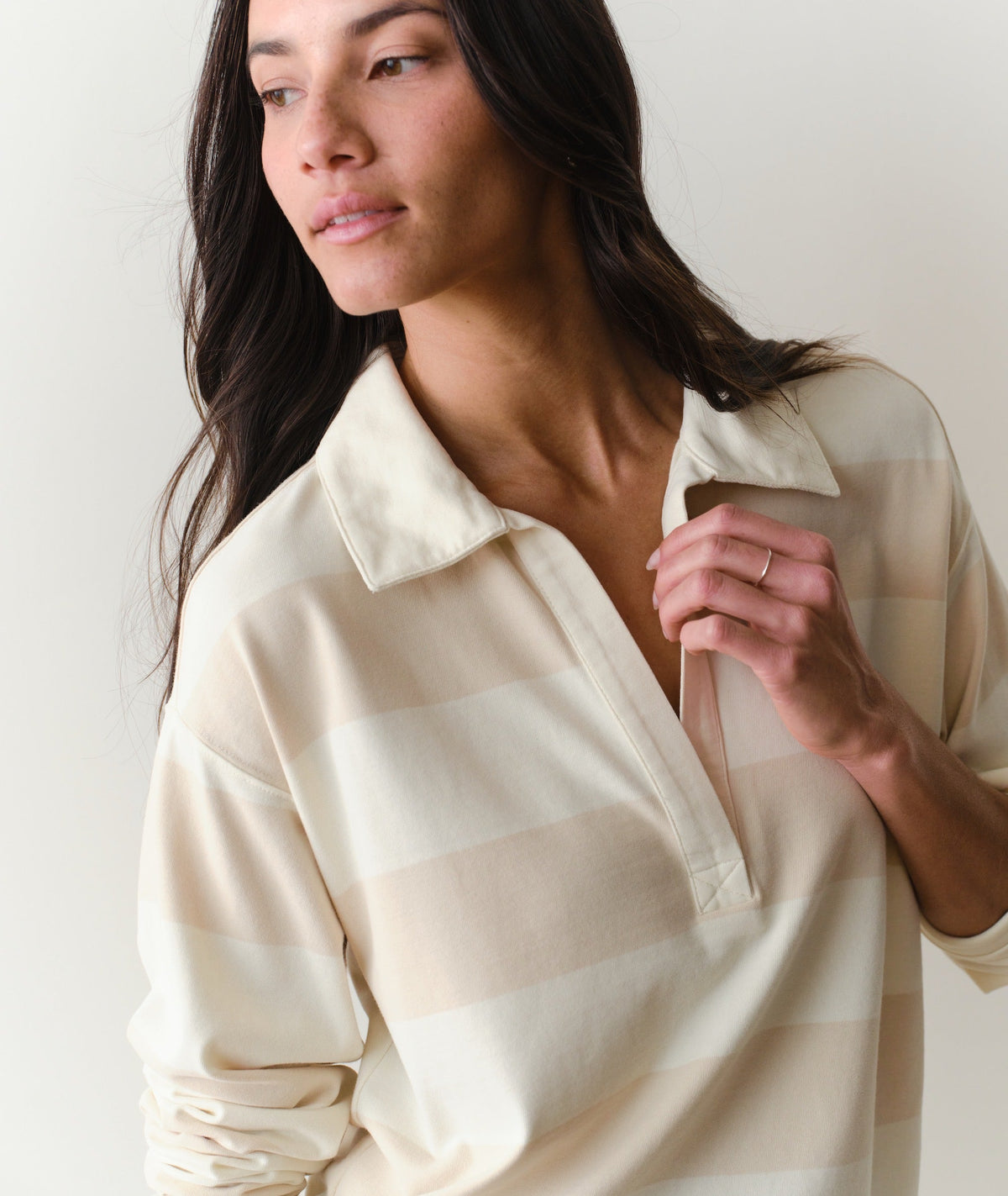 Luxe Sueded Polo Tee