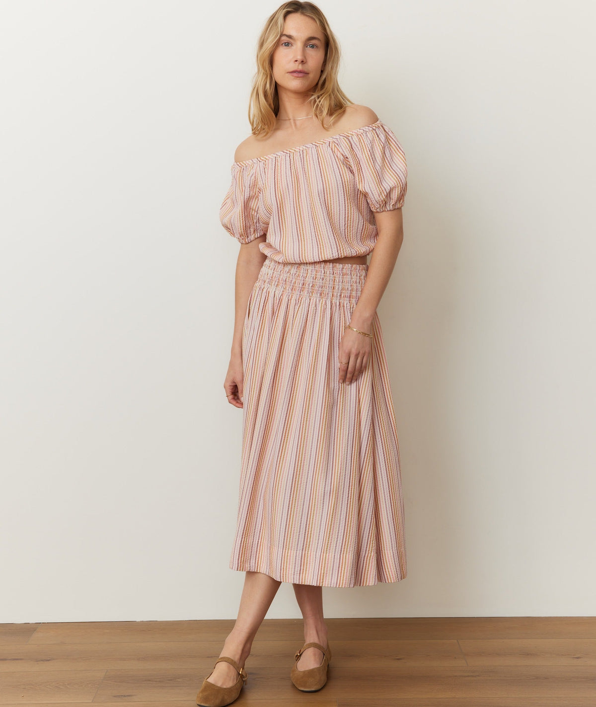 Marella Seersucker Crop Blouse