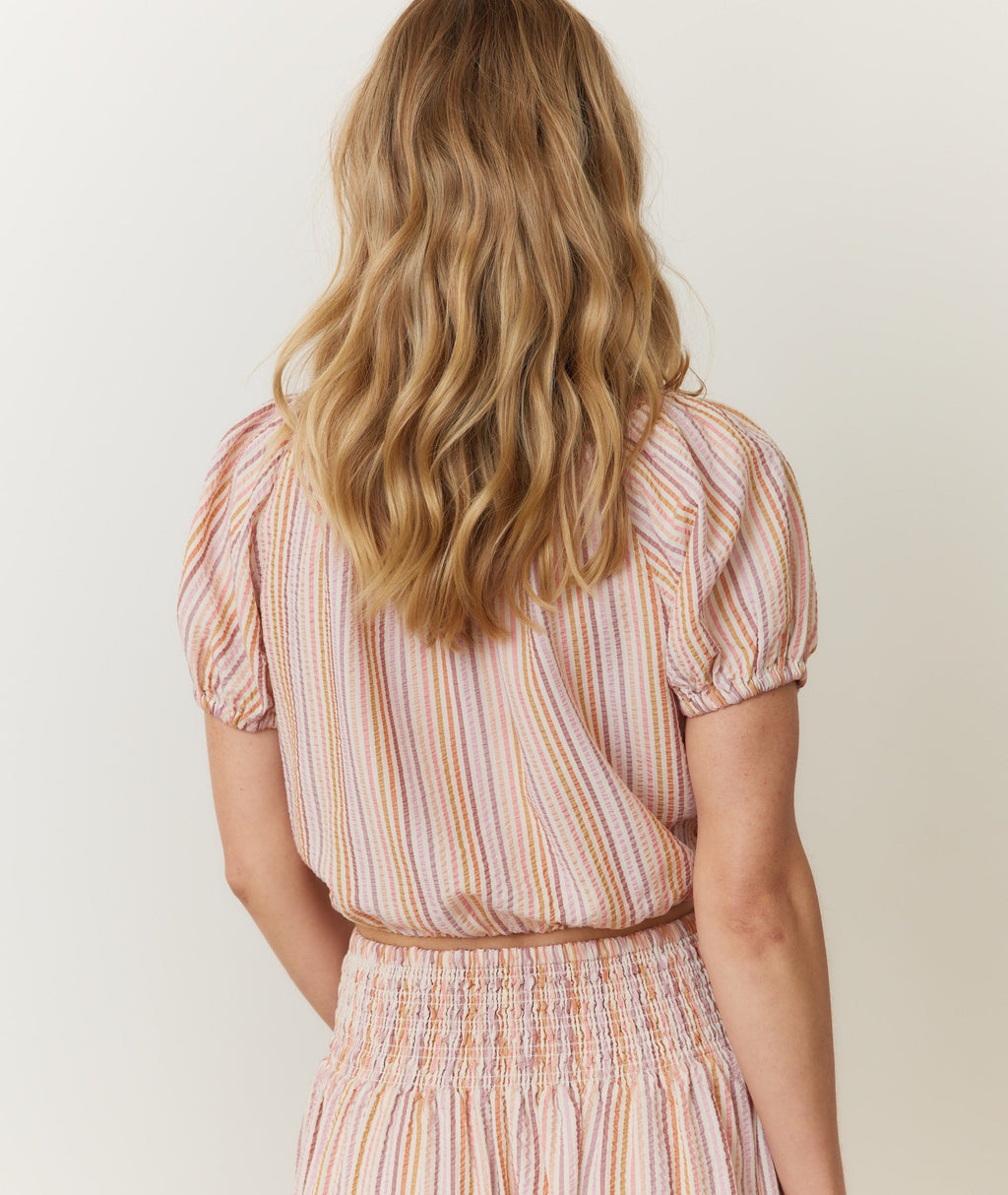 Marella Seersucker Crop Blouse