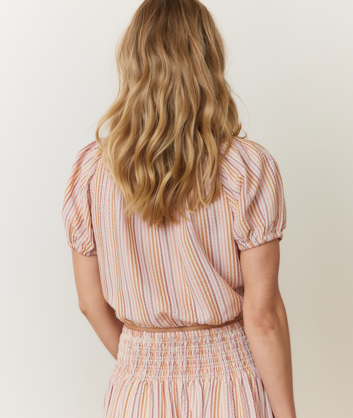 Marella Seersucker Crop Blouse