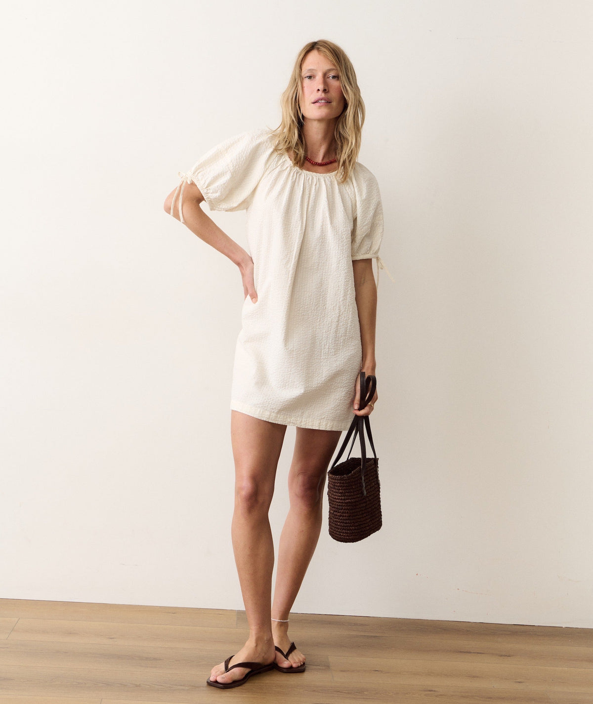 Aleca Seersucker Mini Dress